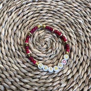 Crimson Beaded Bracelet with Gold Accents From the book Caraval